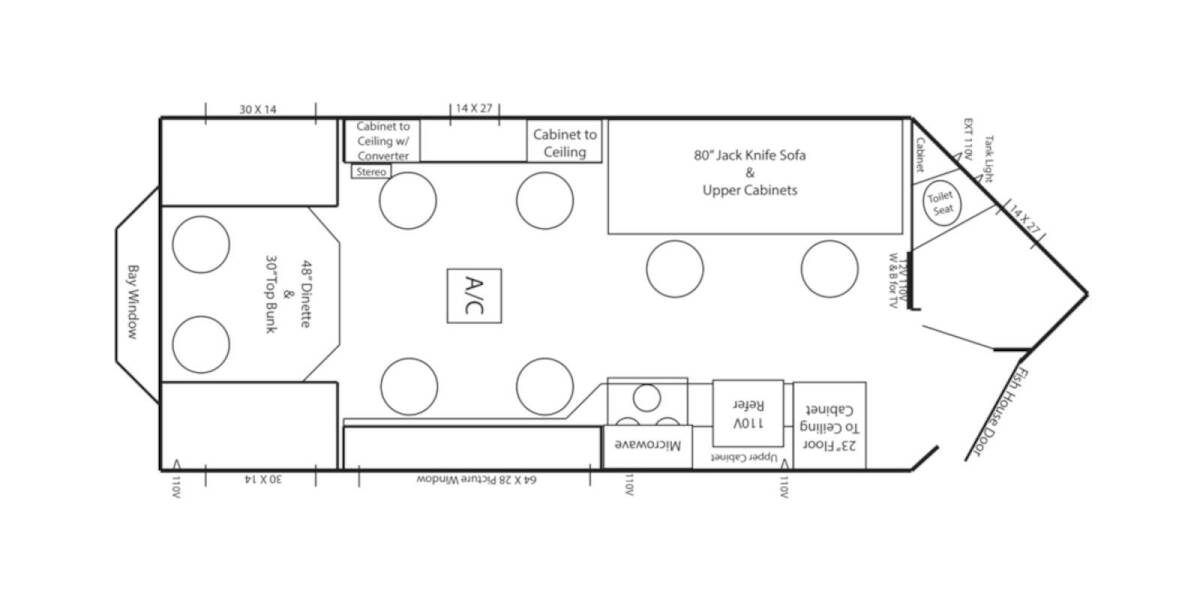 2024 Ice Castle Lake of the Woods Hybrid 8X17 Travel Trailer at Link RV Minong, Wisconsin STOCK# IC24-07 Floor plan Layout Photo