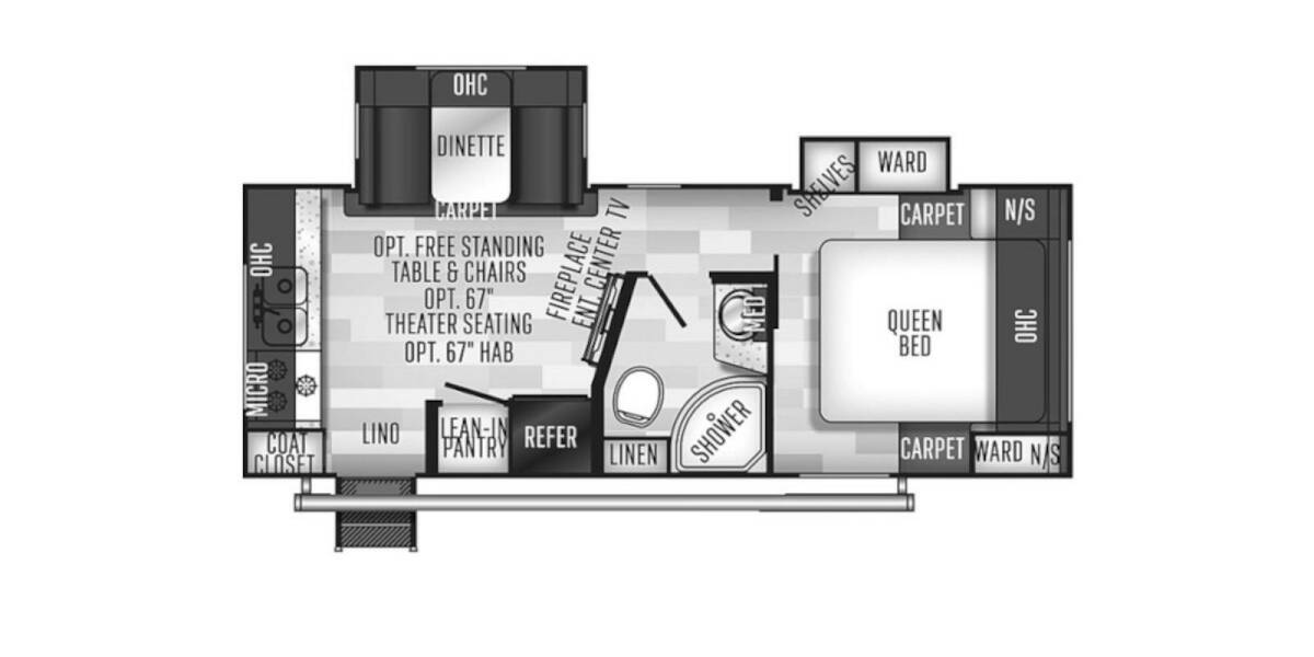 2020 Flagstaff Micro Lite 25RKS Travel Trailer at Link RV Minong, Wisconsin STOCK# 22-196A Floor plan Layout Photo