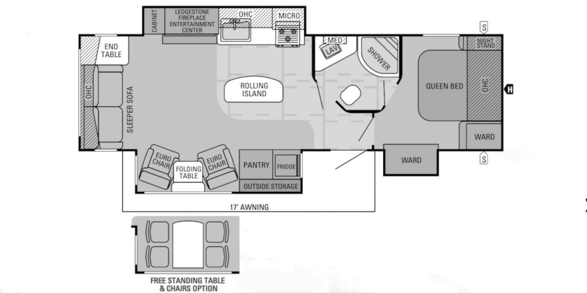 2015 Starcraft Travel Star 294RESA Travel Trailer at Link RV Minong, Wisconsin STOCK# 23-67D Floor plan Layout Photo