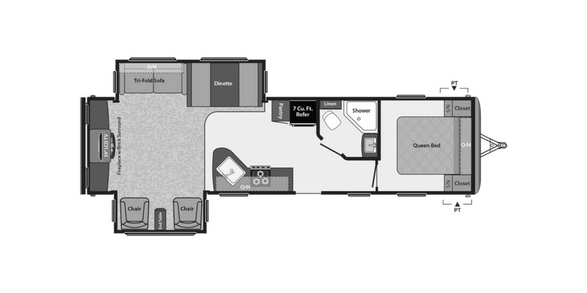 2014 Keystone Springdale 311RE Travel Trailer at Link RV Minong, Wisconsin STOCK# 24-22A Floor plan Layout Photo